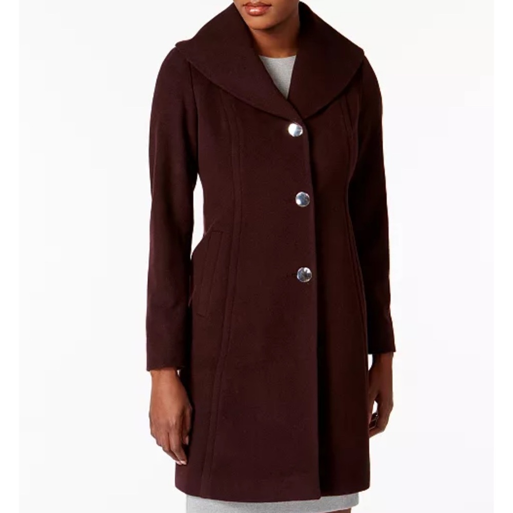 Anne Klein Walker wool-cashmere blend coat with shawl collar